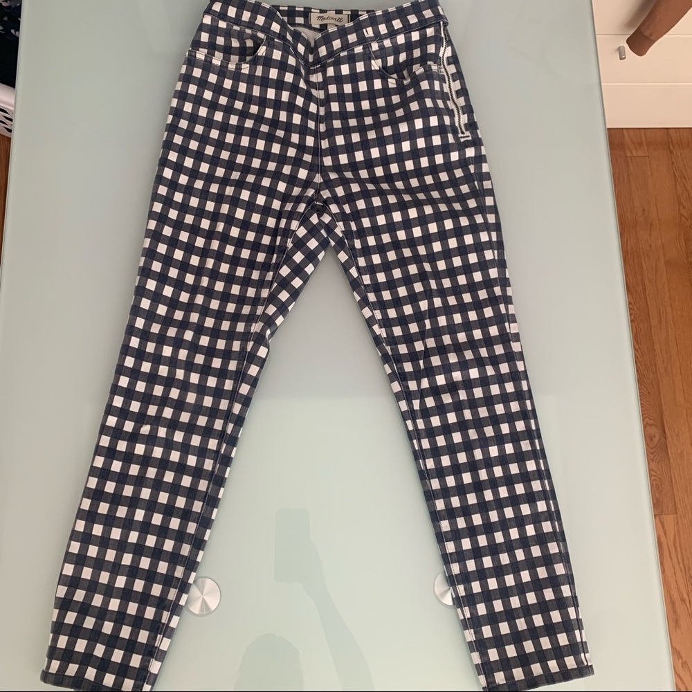 Madewell Gingham 9” High Riser Skinny Skinny Crop Jeans — Size 27